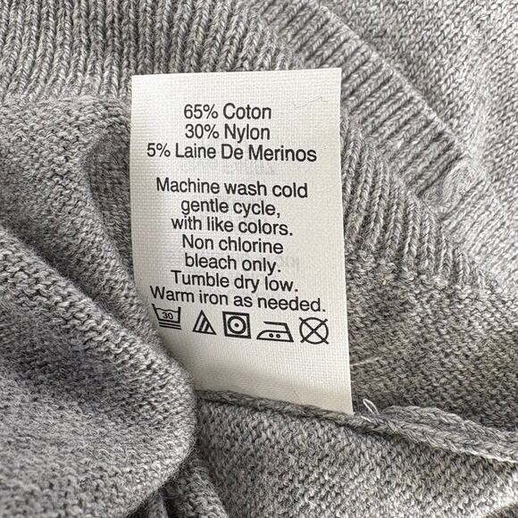 NWT J. Crew V-Neck Preppy Neutral Grey Cotton Wool Dad Grandpa Sweater Sz S - Picture 5 of 5